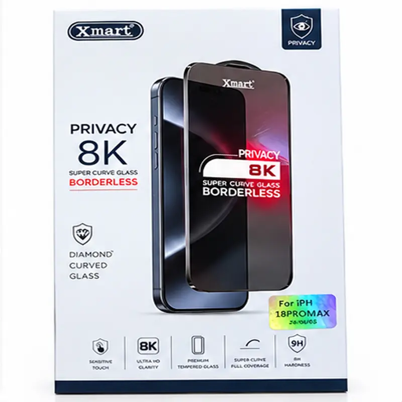 محافظ صفحه نمایش بدون حاشیه 8K پرایوسی XMART آیفون 18 پرومکس